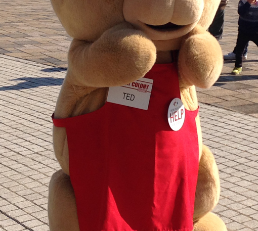 What does his name tag say?