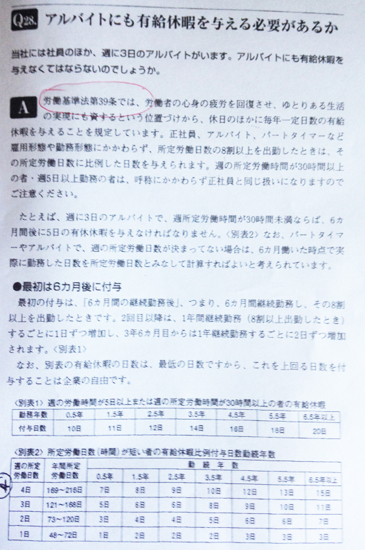 JApanese Sick Day Legal Code